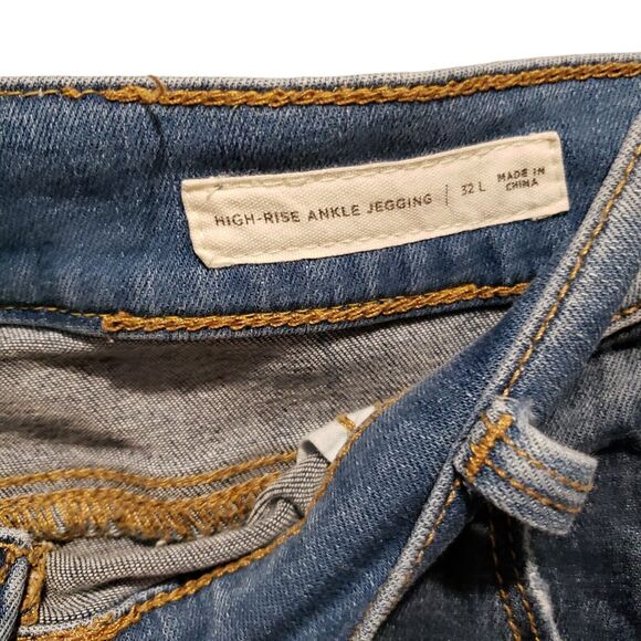 PacSun High-Rise Ankle Jegging Two-Tone Denim Frayed Hem Jeans Women's Size 32 - Picture 3 of 12